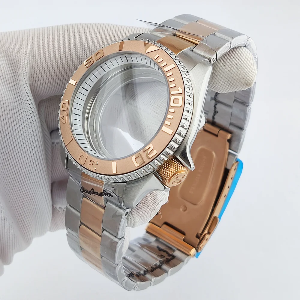 40mm Case NH35 Case Sapphire Glass Water Resistant Case Fits 28.5mm Dial Case Rose Gold Case Fits NH35 NH36 Movement Watch Case