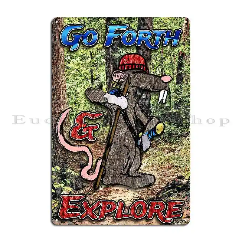 Go Forth And Explore Metal Plaque Wall Decor Retro Create Wall Mural Party Club Tin Sign Poster