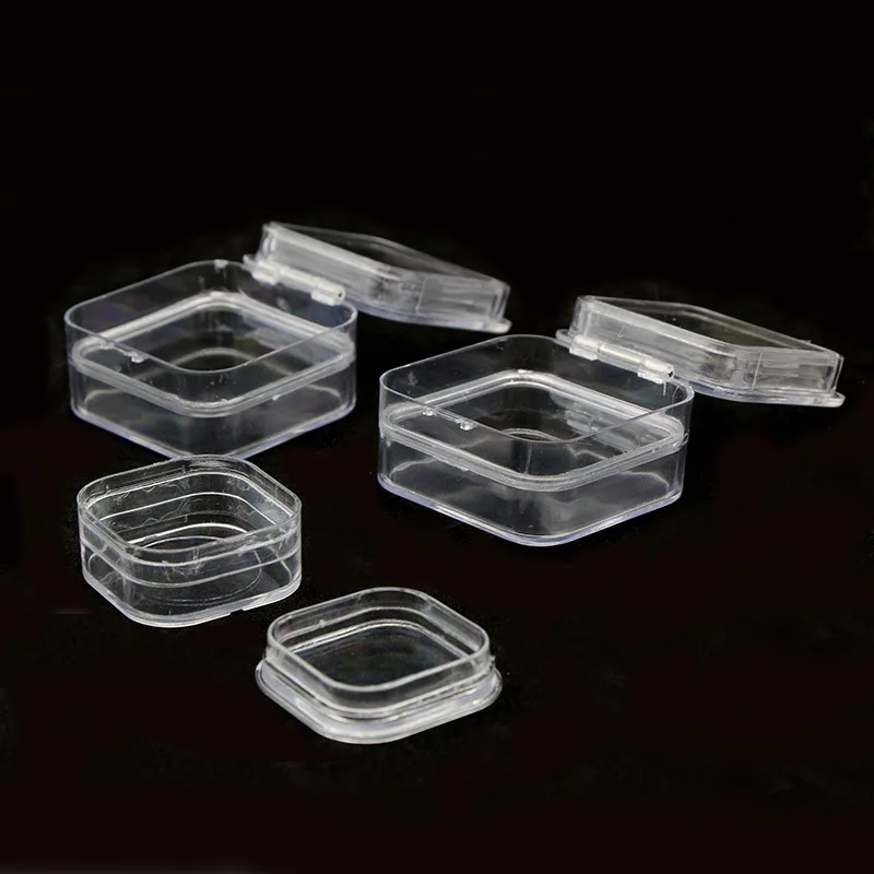 Kunststoff Transparent Dental Box Prothese Lagerung Box mit Film Membran Bunte Scharnier für Krone und Brücken