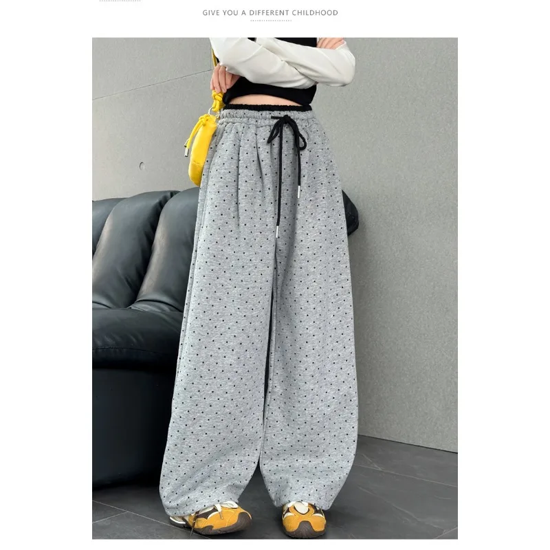 UNITIM Junior-Hosen für Mädchen, Herbst, gepunktet, für junge Teenager, Mädchen, weites Bein, 4–14 Jahre, Kinder, Mädchen, elastische Taille, Freizeithose – Detail 8