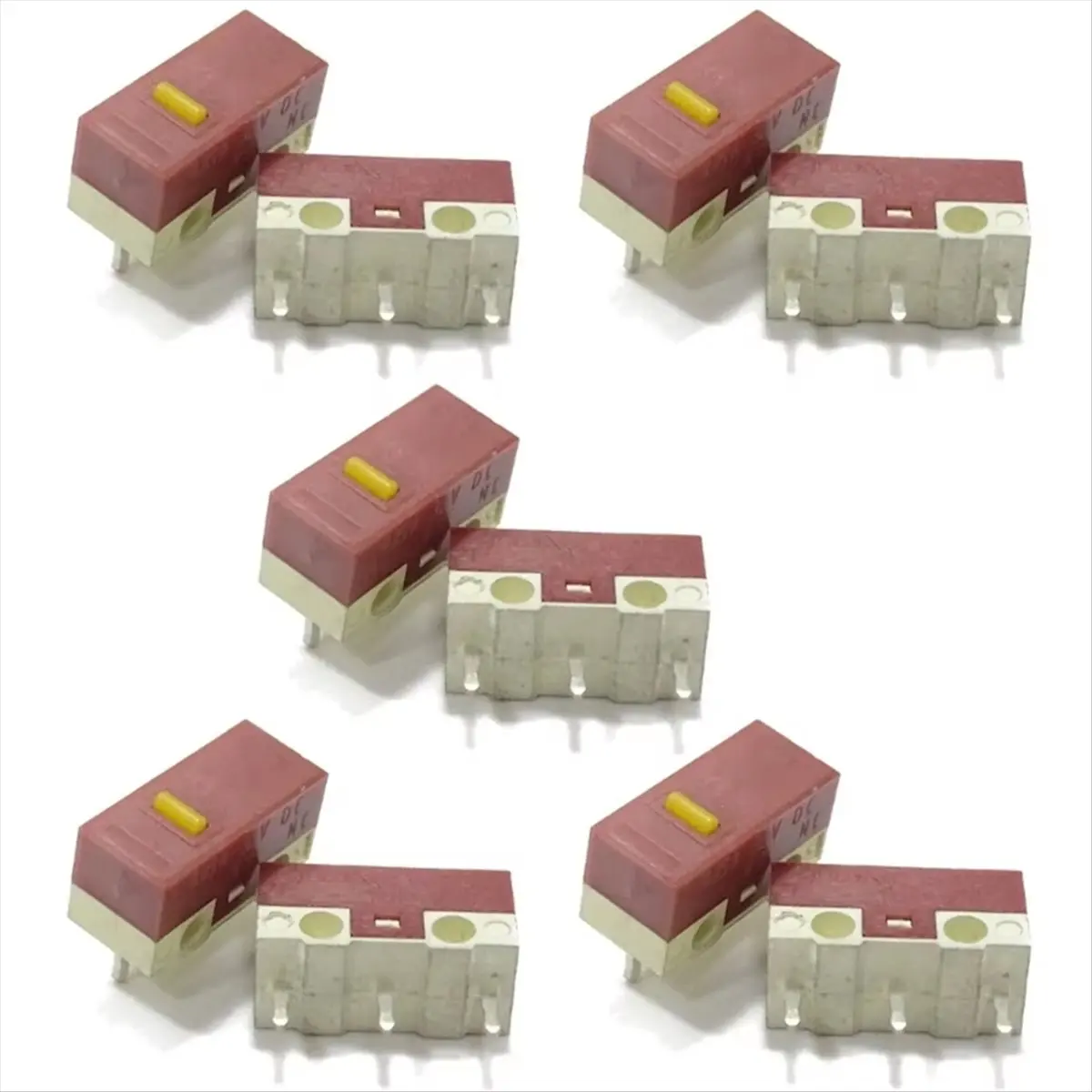 A99X 10Pcs for HUANO Mouse Micro-Switch 3Pins 20M Clicks Mice Micro-Mute Button Microswitch Set Yellow Dot