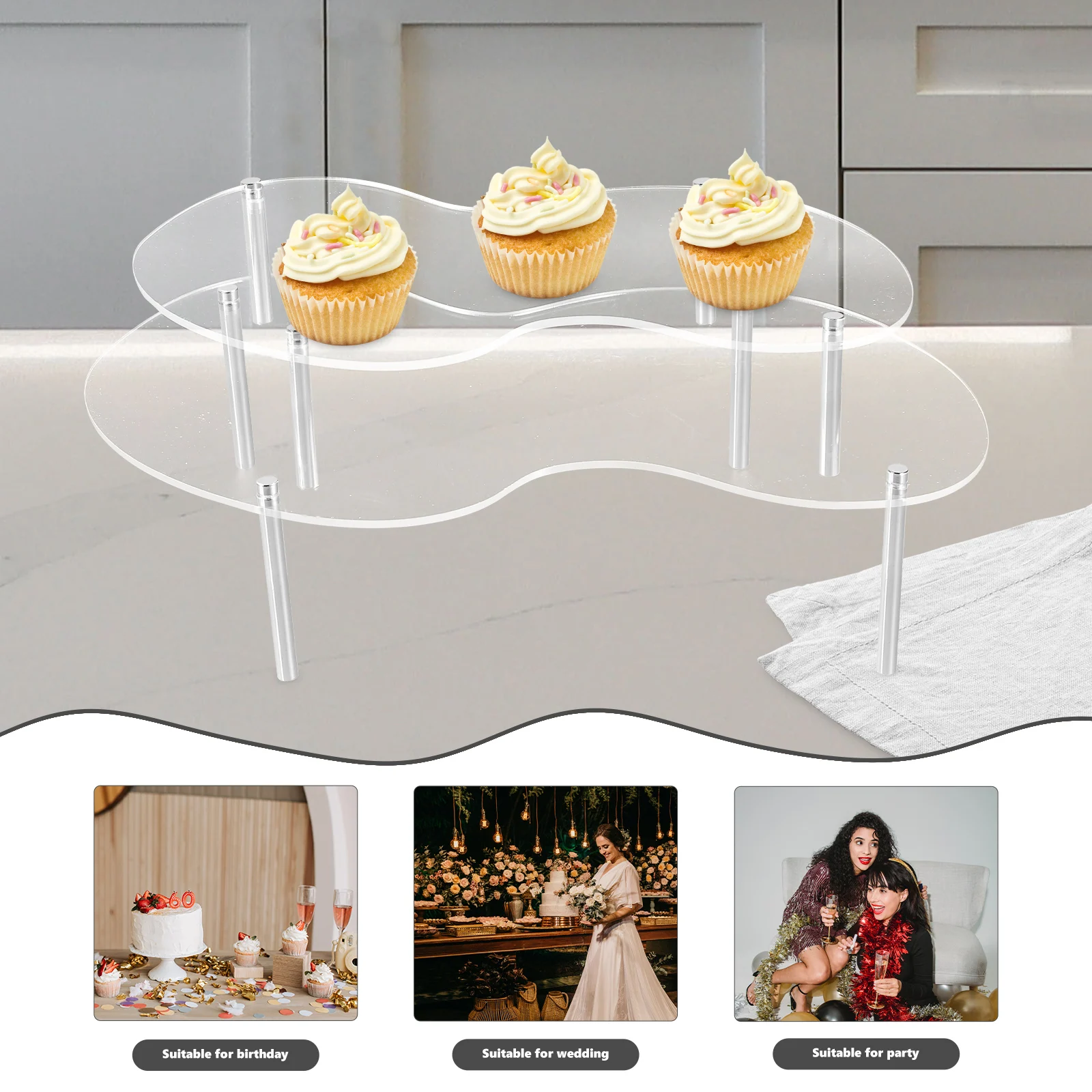 

Acrylic Cake Display Clear Holder Medium BT104 4x5cm Nails Large BT104 4x7cm Nails Versatile Wedding Birthday Toy Exhibition