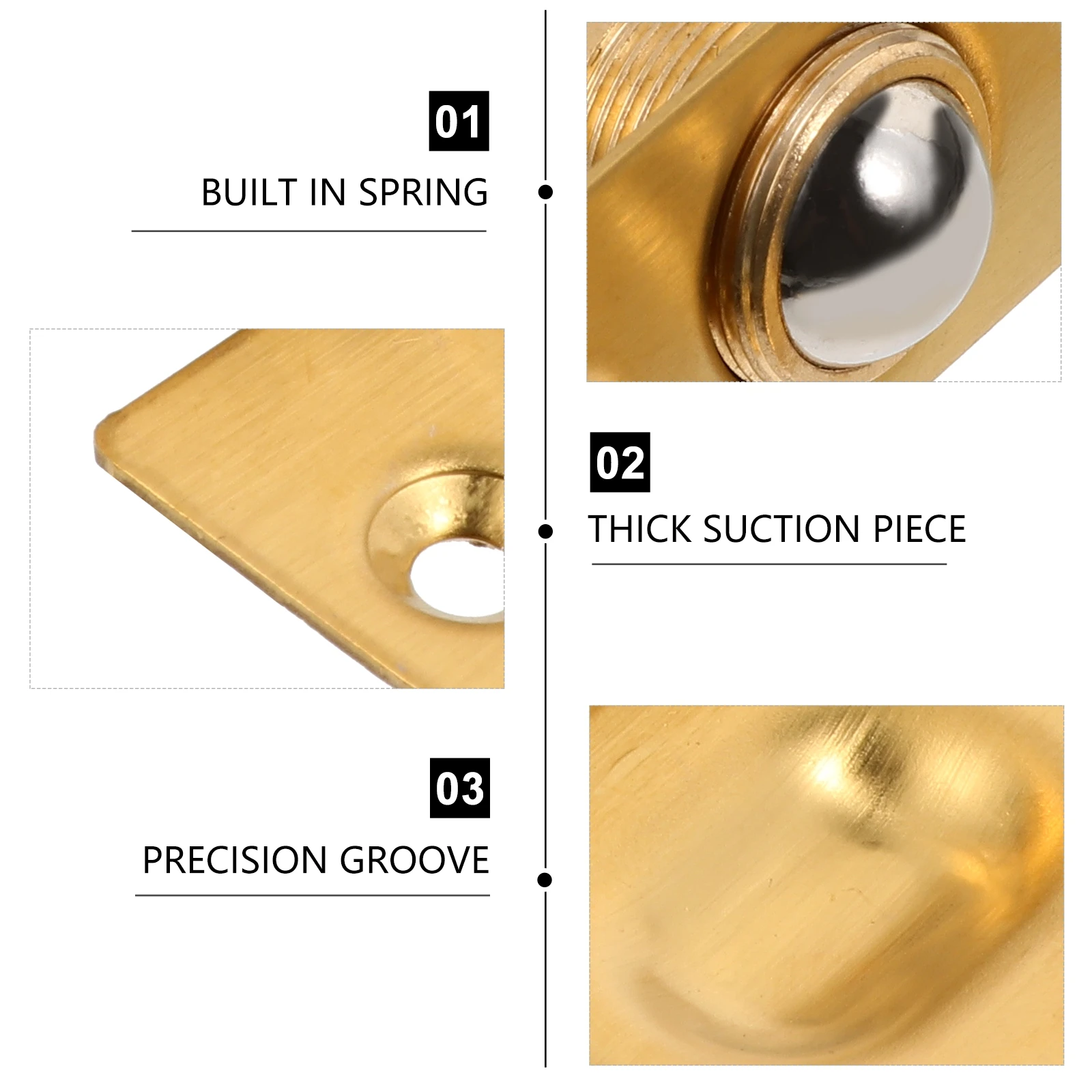 

2 pcs Stainless Steel Door Latch Heavy Duty Spring Home Hardware Strong Tension Adjustable Ball Bearing Door Catch For Cabinet