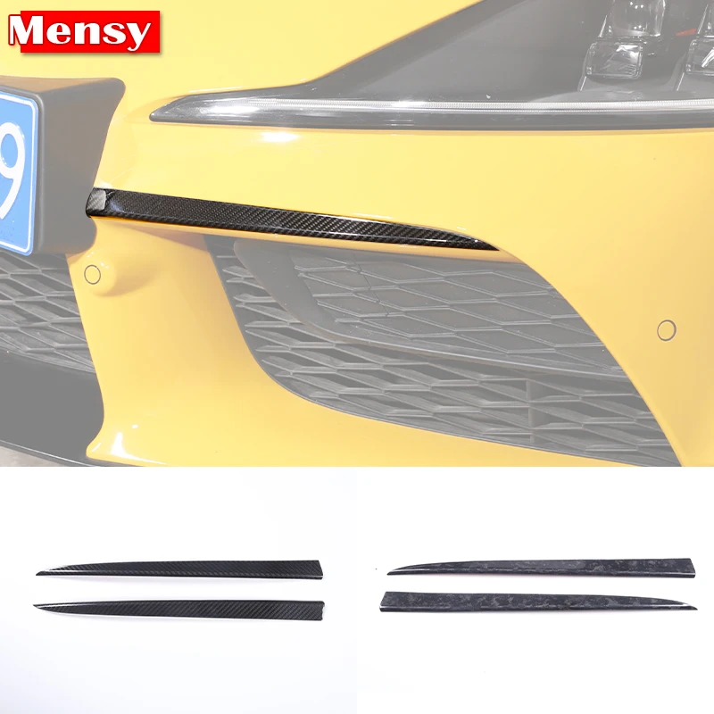 

Real Carbon Fiber Car Front Fog Lights Lamp Eyelid Eyebrows Strips Cover Trim Accessories For Toyota GR Supra A90 2019-2022