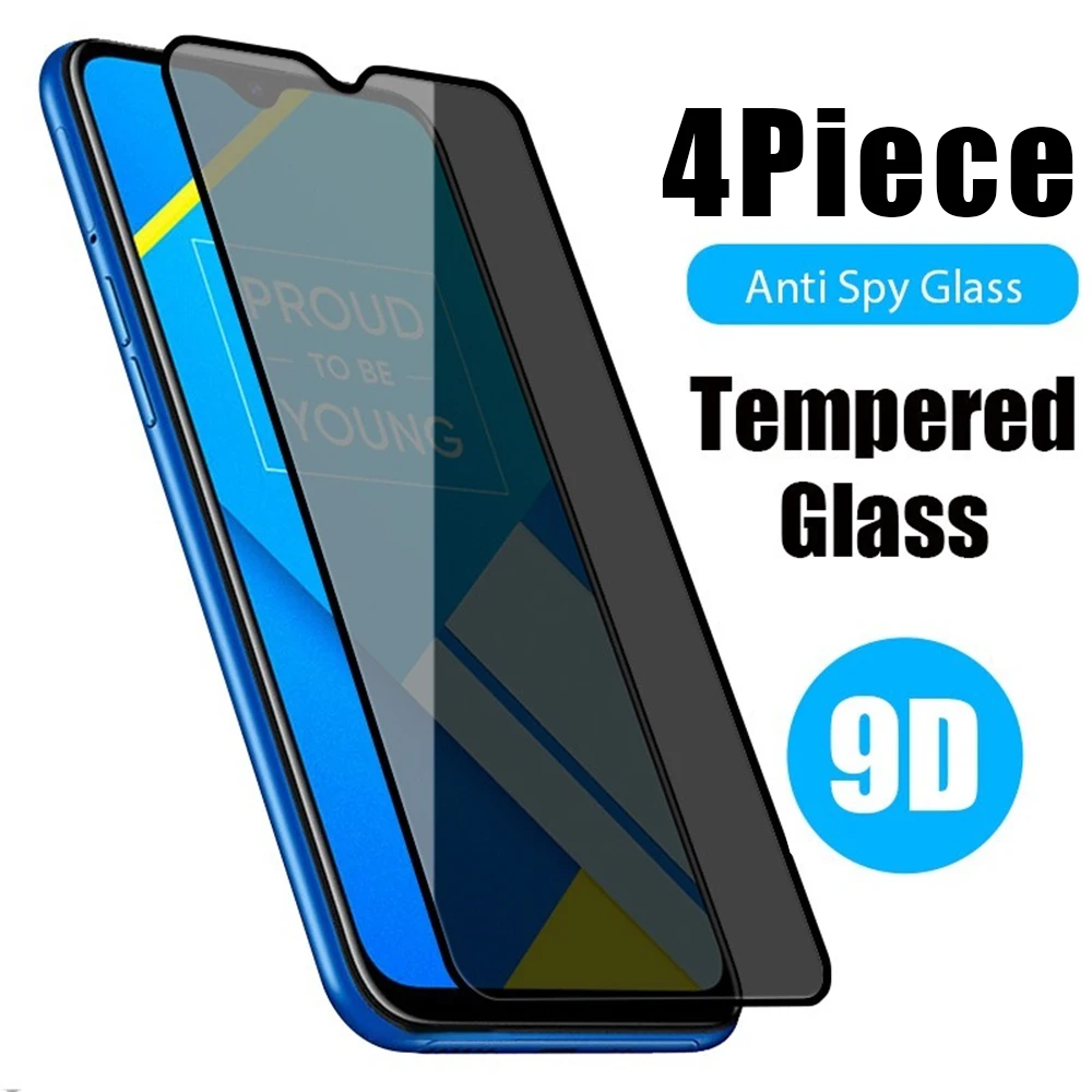 4PCS Anti Spy Tempered Glass For Realme 10 10 Pro 9 9 Pro plus Privacy Screen Protector Realme 8 8i Film