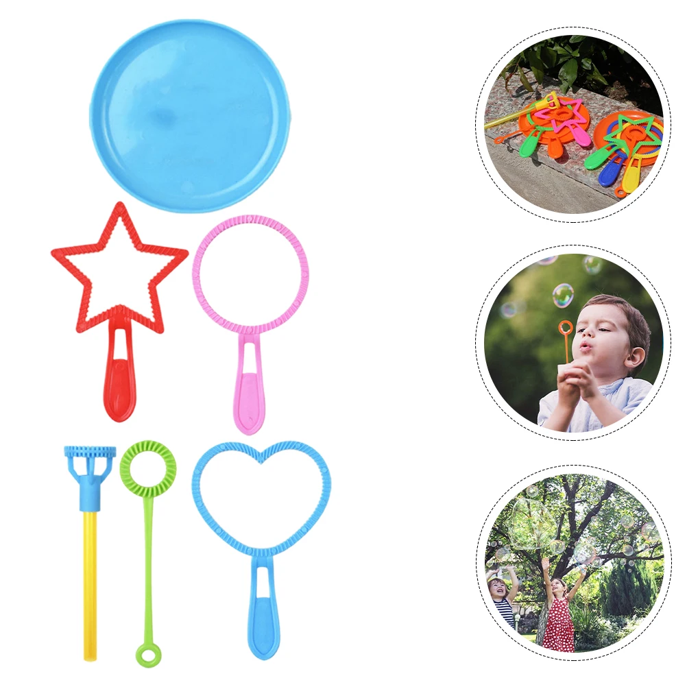 Ensemble de souffleurs de bulles, 6 pièces, outil cadeau de fête, baguette pour enfants, fabricant de bulles, baguettes colorées en plastique géant