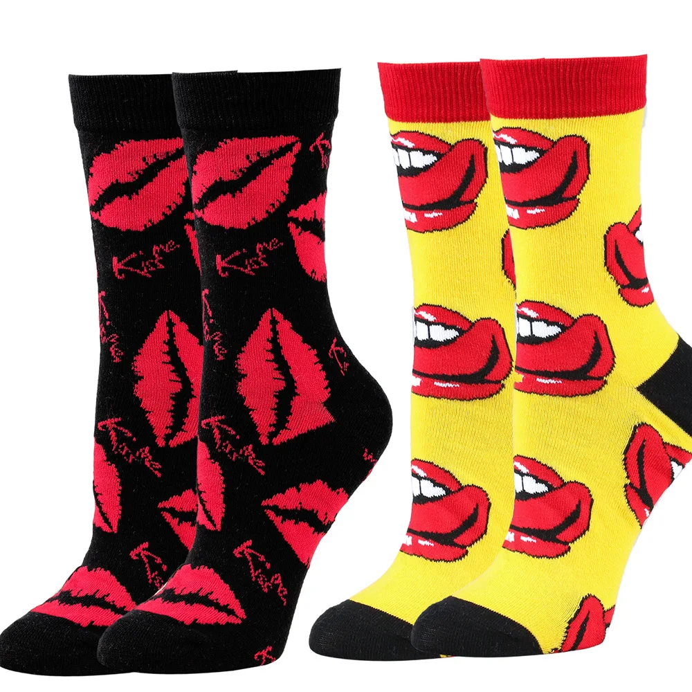 3 pairs﻿ Valentine's Day male and female love Mid length cotton socks autumn winter Fashionable College Style Casual Socks ﻿