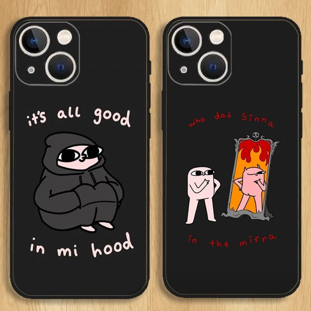 Funny Ketnipz Cute Phone Case For iPhone15,14,13,12,11,Pro,Max,Plus,Mini,X,XS,XR,8,7,6,S,Plus,SE Soft Black Case