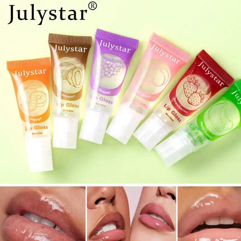 Lip Oil Gloss Fruit Flavor Moisturize Plumper Lips Tint Lip Balm Makeup Lip Balm 6X Lip Balm Daily Makeup Deep Moisturizing Lip