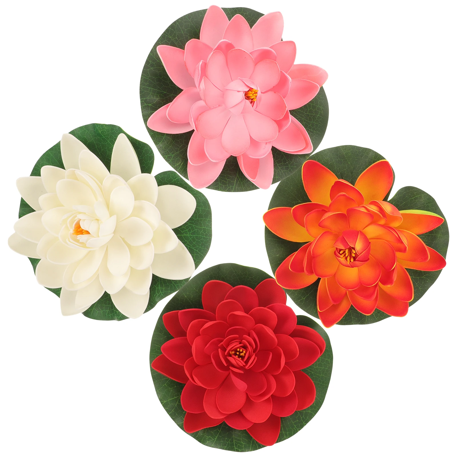 

4pcs Artificial Leaves Floating Plants for Simulation Lotus Pond Home Garden Patio DecorationArtificial Water Lily