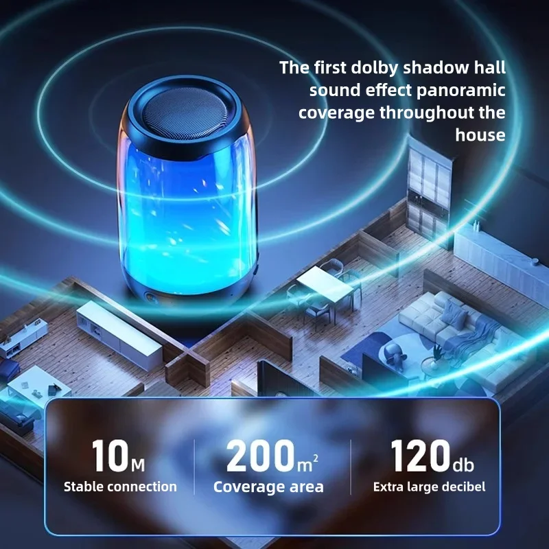 Hi-Fi качество звука стерео RGB сабвуфер с длительным сроком службы батареи Bluetooth-динамик PublicTWS беспроводная портативная звуковая система объемного звучания