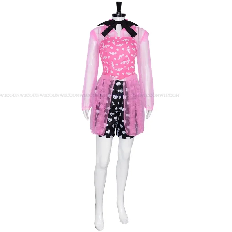 2025 11 vestido de monstruo chica Dráculaura Cosplay disfraz peluca falda alta lindo traje rosa Halloween mujeres fantasía juego de rol Outfi
