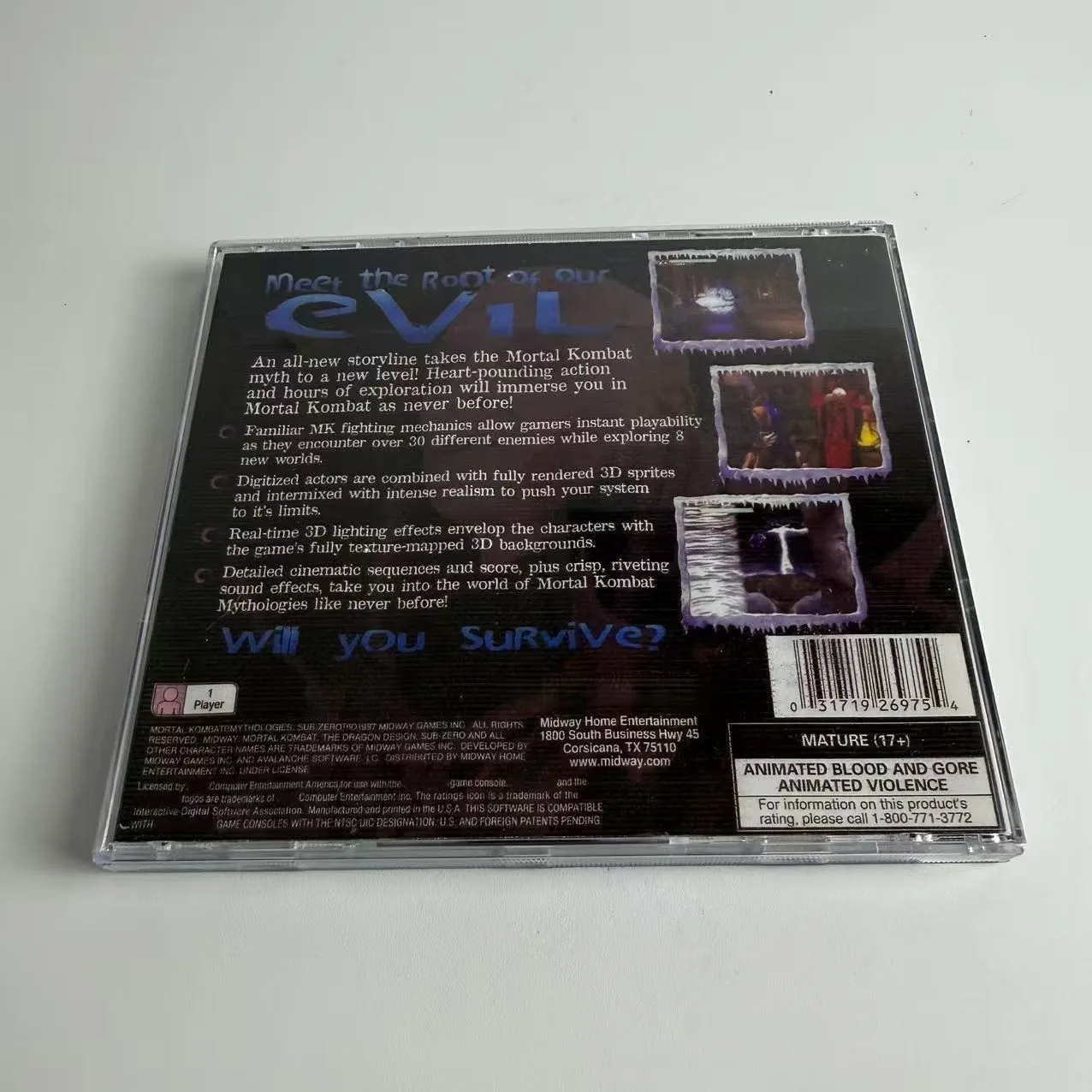 High-quality Reproduction Disc for PS1: MORTAL KOMBAT MYTHOLOGIES: SUB-ZERO (US Vibration Version, No Manual)