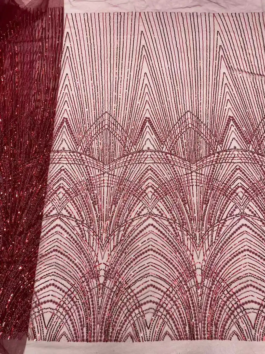 Brown African Sequin Groom Lace Fabric 2026 High-Quality French Nigerian Bead Lace Fabric Suitable for Wedding Dress Sewing 1955