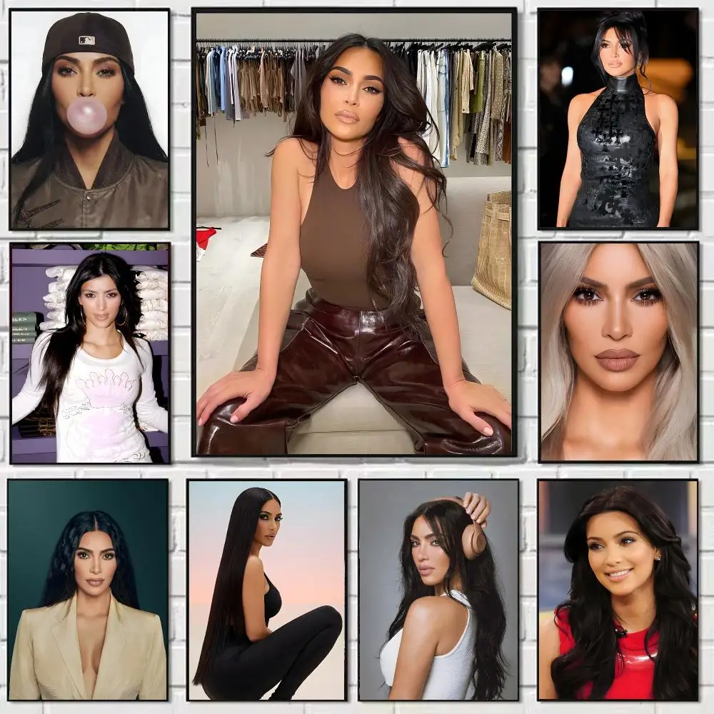 Actor K-Kim Kardashian Poster Self-adhesive Art Waterproof Paper Sticker Coffee House Bar Dorm Room Wall Decor