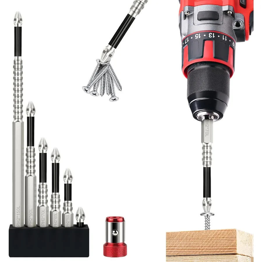 

Набор сверл с высокой магнитной отверткой, 6 шт., ударопрочные нескользящие биты K5 с прецизионными магнитными наконечниками для DIY и Professi