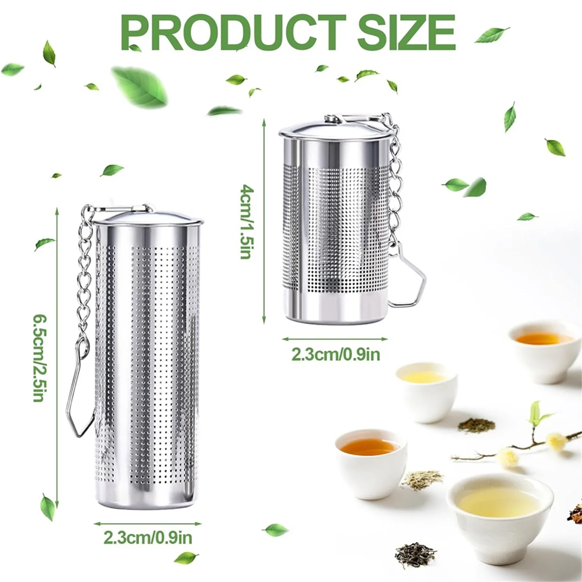 4PCS Tea Infusers for Loose Tea,Tea Filter with Lid,Stainless Steel Tea Strainer with Chain Hook,Large Tea Strainer Ball