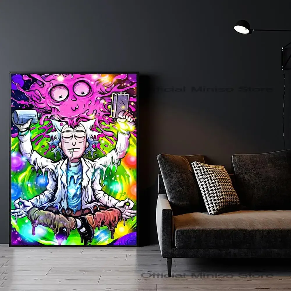 1pc Rick Popular Series Anime Poster Paper Print Home Bedroom Entrance Bar Cafe Art Painting Decoration