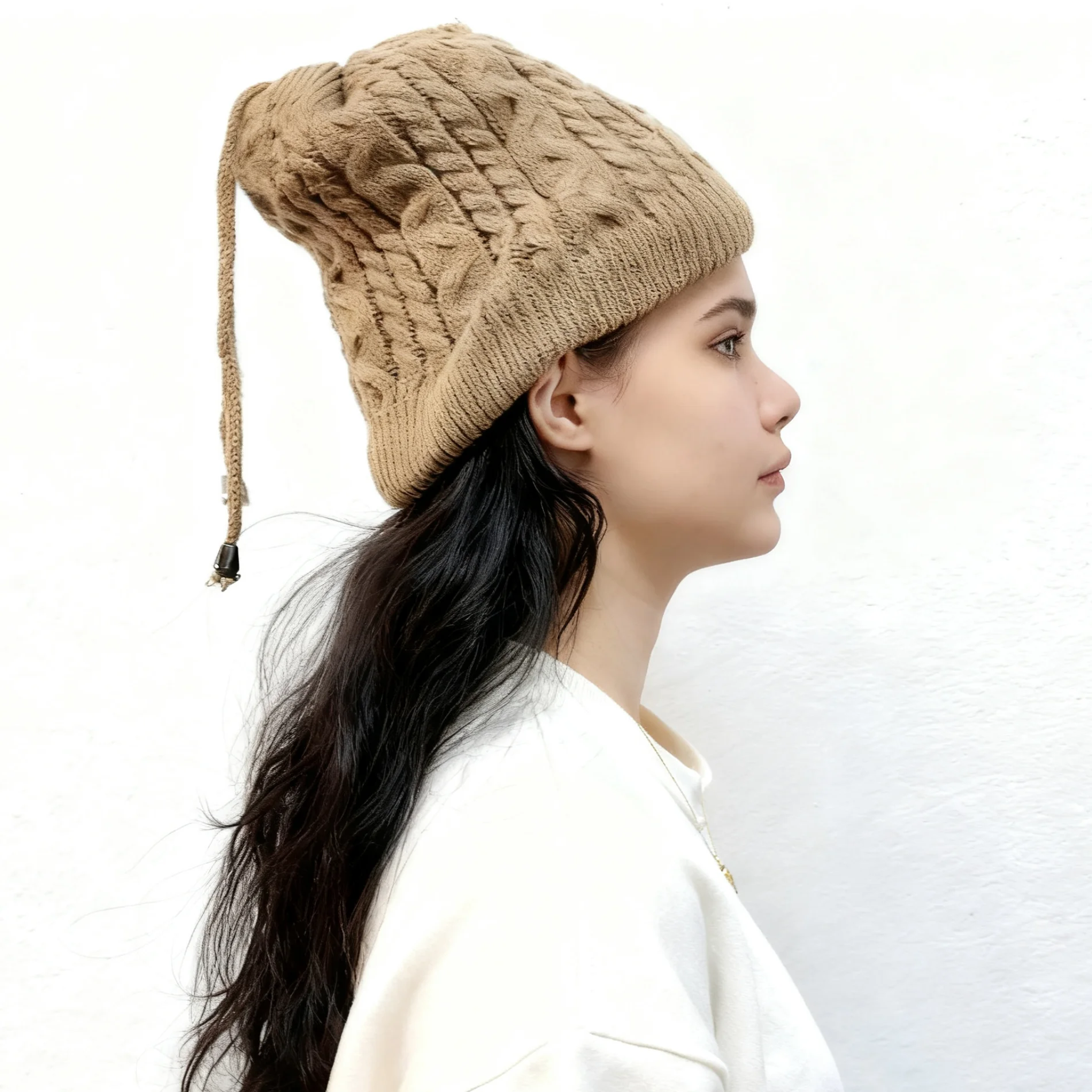 Mehrzweck-Set mit gestrickter Wintermütze und Schal | Warme Thermo-Mütze, Halswärmer, Ski-Gesichtsbedeckung für Damen und Herren, Outdoor, kaltes Wetter – Detail 27