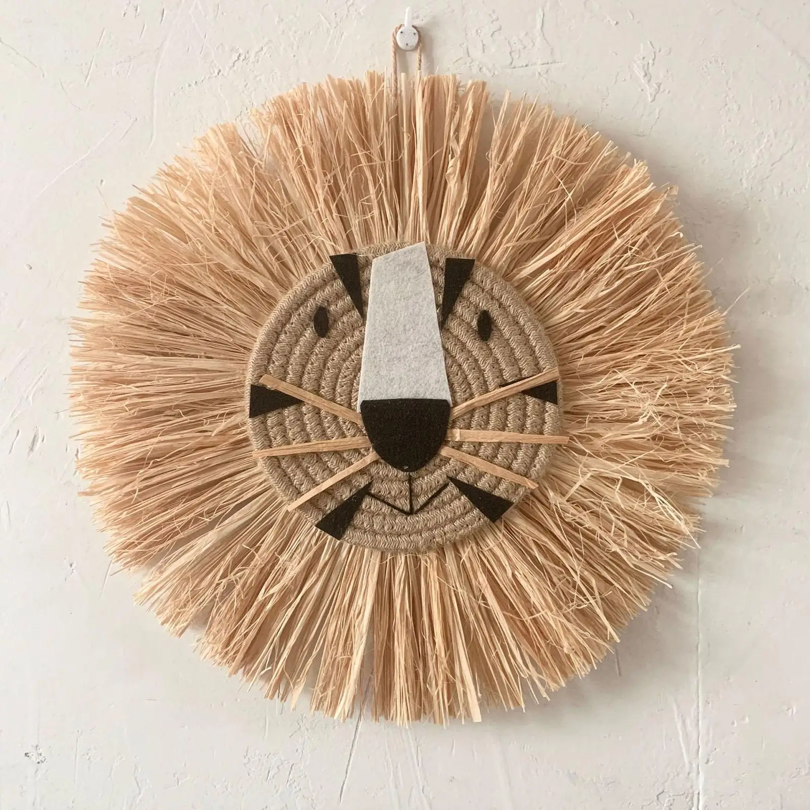 Straw Wall Hanging Decor Rattan Tapestry for Home Children Room Ornament