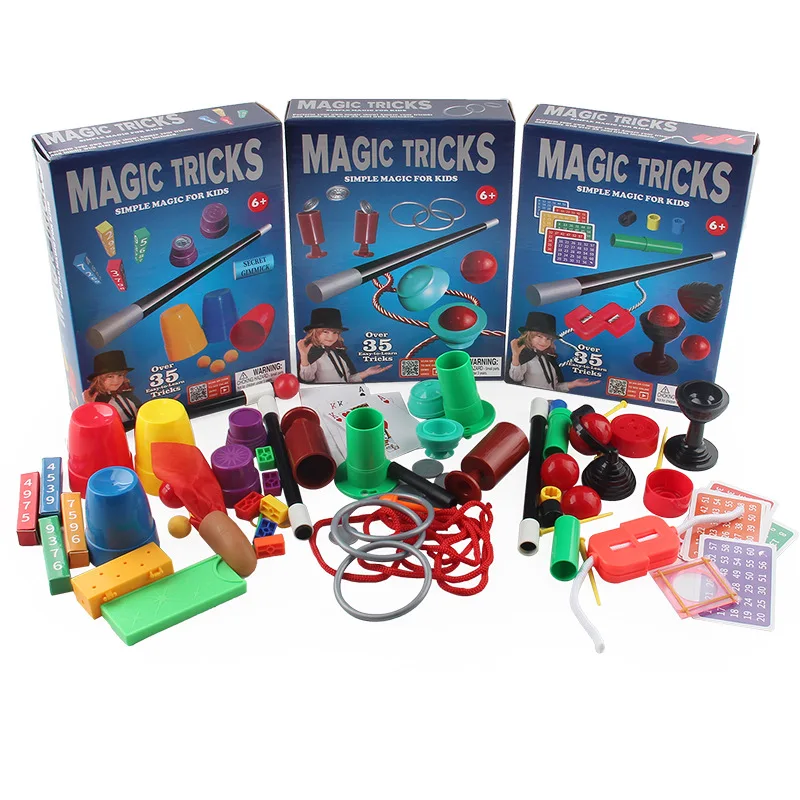 Children Magic Tricks Toys Magical Props Set Kids Magic Performing Props Reative Imaginative Gift For Kids Children Party Stage