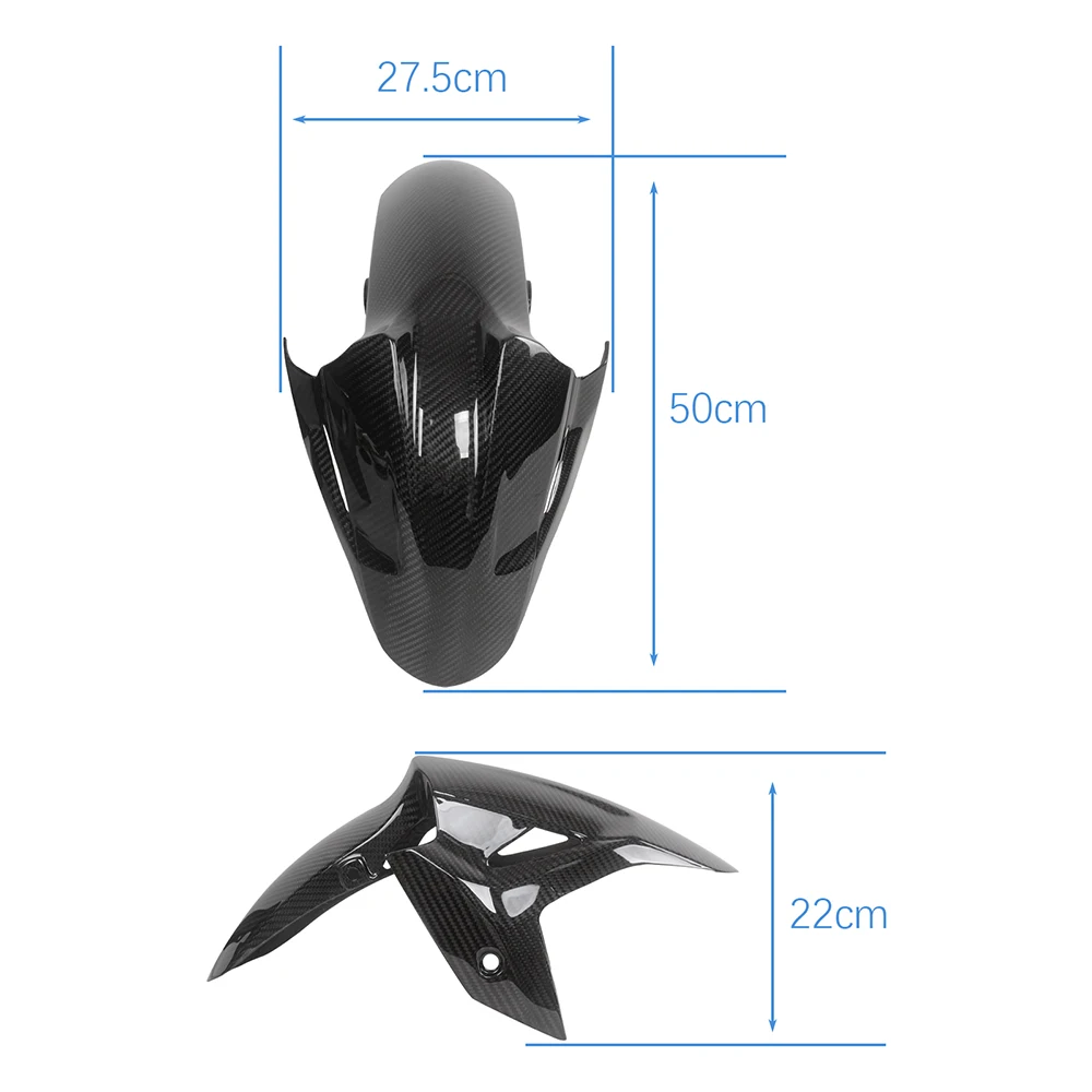 For KAWASAKI Ninja 400 Z400 2018-2022 Real Carbon Fiber Front Fender Mudguard Tire Splash Mud Guard Motorcycle Accessories