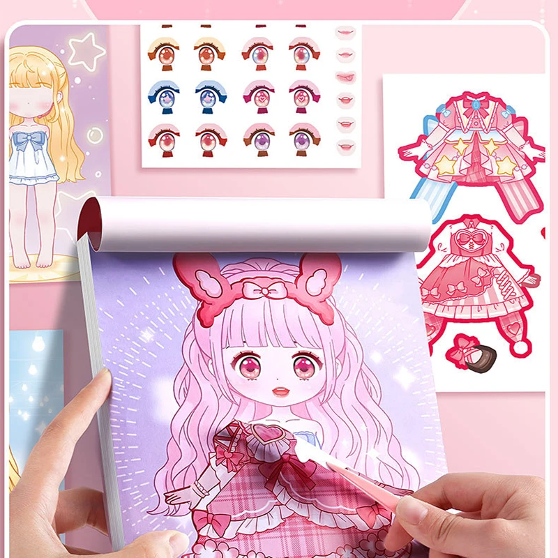 20Pcs/Book Clothing Matching Stickers Cartoon Quiet Game Party Favors Handmade DIY Book