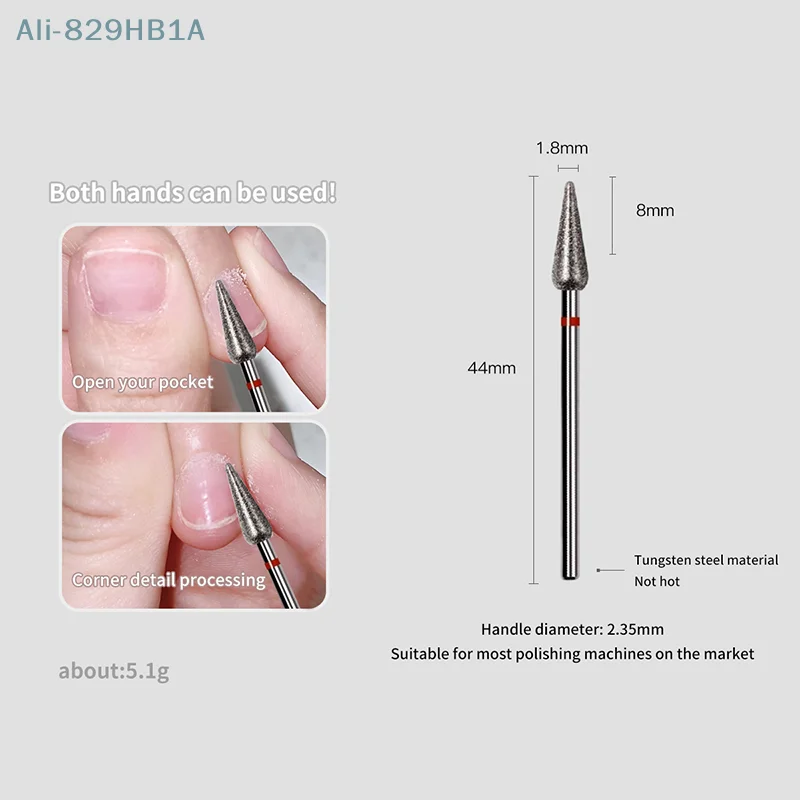 Triangular Cone Shape Diamond Nail Drill Bits Rotary Russian Cuticle Bit Electric Manicure Drill Nails Accessories Nail Art Tool