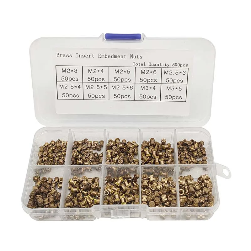 Metric Knurled Nuts As The Picture Brass Insert Nuts Pure Copper Material Double Knurling Design For Manufacturing Repair