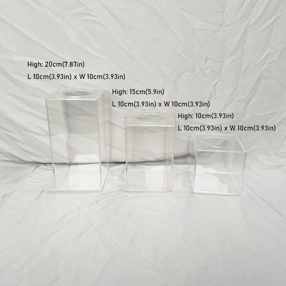 Quadratischer Acryl-Hochzeitstorten-Trenner, Ständer, Abschlussfeier, Kuchen, Geburtstag, befüllbare Waren, transparente Kuchenstufe – Detail 1