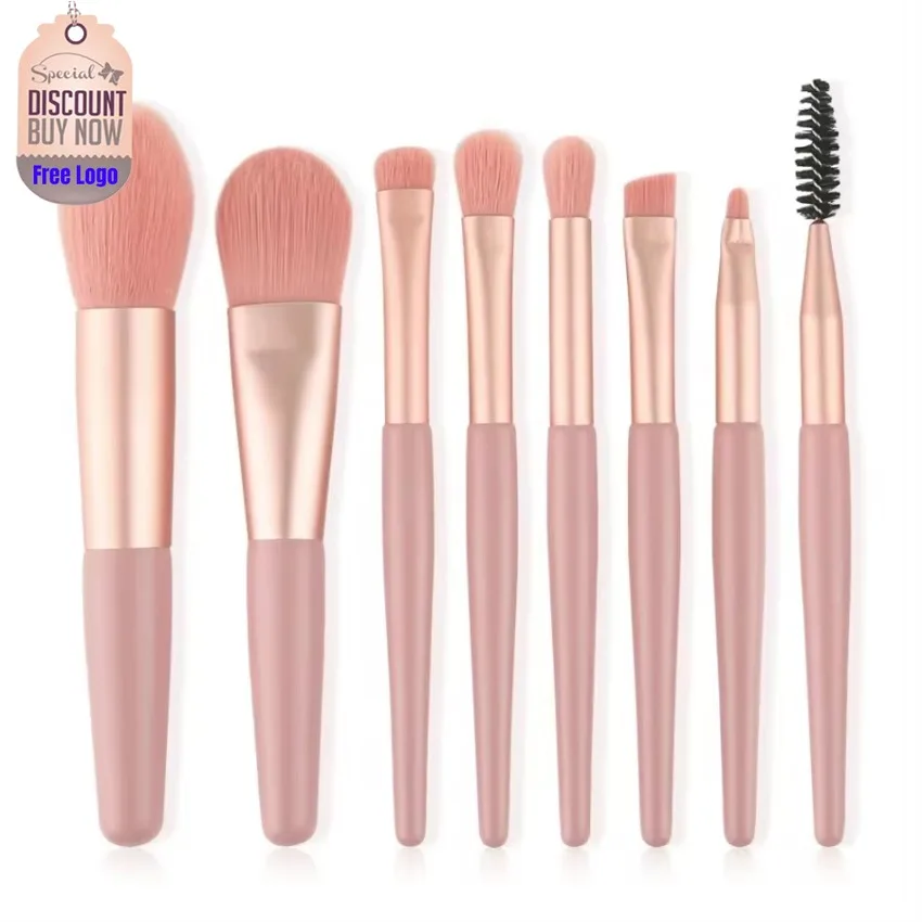 

Private Label 4style 8pcs/set Mini Makeup Brush Kit Super Soft Fluffy Blush Eyeshadow Concealer Blending Make Up Brushes Bulk