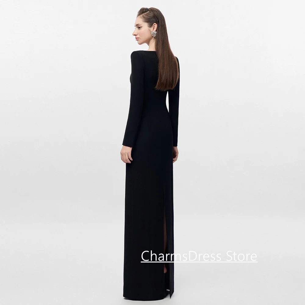 Robe de soirée personnalisée, manches longues, chérie, perles, cristaux, droite, arabie saoudite, robe de bal, robes de soirée dansantes