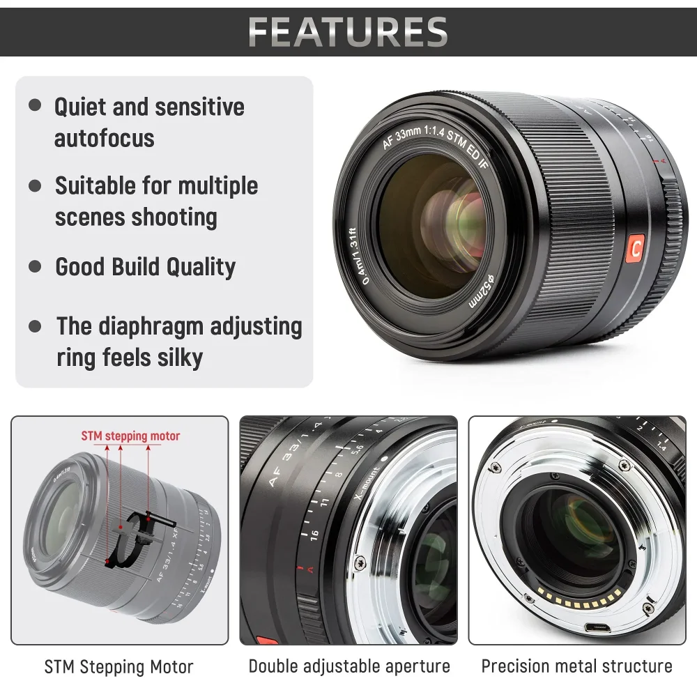 VILTROX AF 33mm F1.4 APS-C Wide Angle Large Aperture Auto Focus Lens compatible with Sony A6600 Nikon Z5 Fuji X-T5