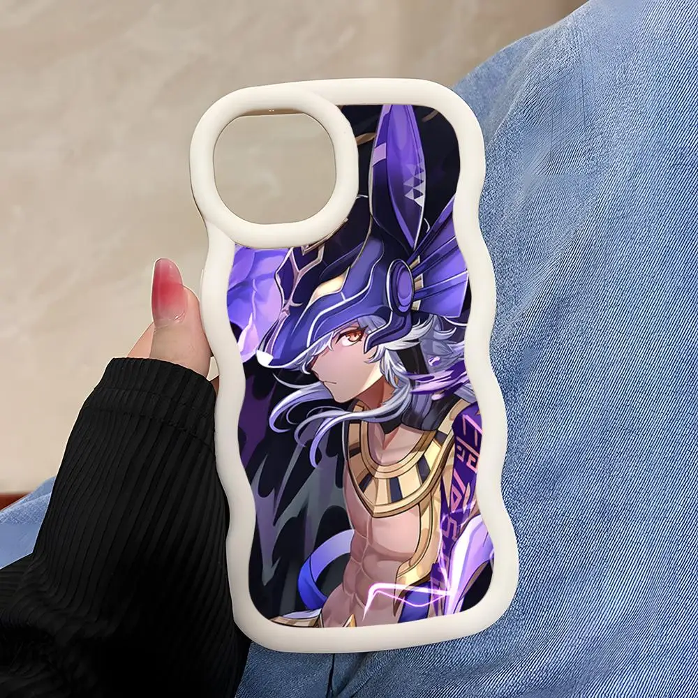 

Чехол для телефона Game GI Cyno для iPhone 17 16 15 14 13 12 11 Air Pro Max Plus, с волнистым краем, из ТПУ, разноцветный, красивый, роскошный чехол