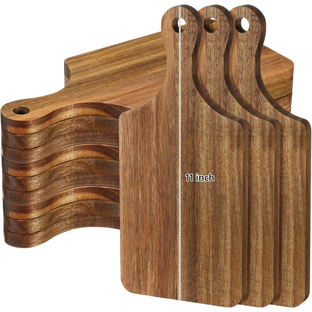 

12 Pack Thicken Bamboo Cutting Board Bulk Acacia Wood Chopping Unfinished Crafts Serving Charcuterie Boards (Acacia Wood)