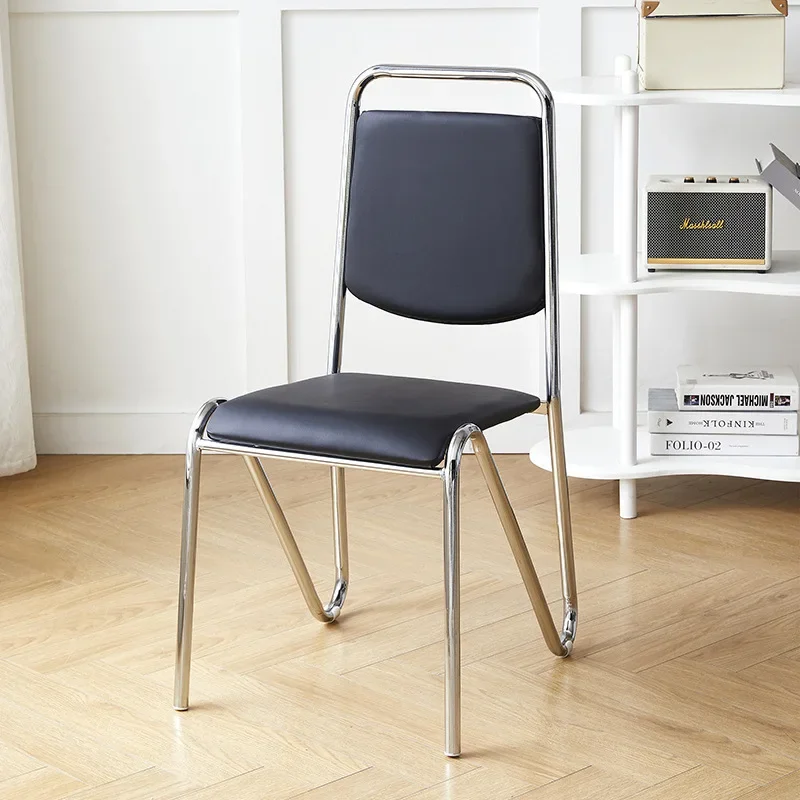 Adult Simple Fashion Chair Simple Learning Conference Plastic Solid Color Backrest Dining Office Break N