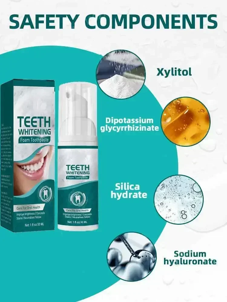 Esencia para blanquear los dientes, elimina las manchas de placa, higiene bucal, productos blanqueadores, limpieza de aliento fresco, cuidado de odontología