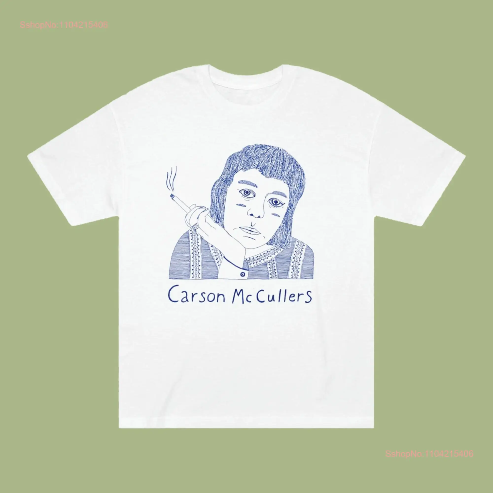 Carson McCullers T Shirt Original Drawing by Timothy Hull long or short sleeves