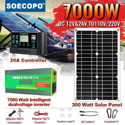 7000W Solar Energy System with Panel and Dual Voltage Inverter for Sustainable Power Supply for Home Outdoor and Emergency Use