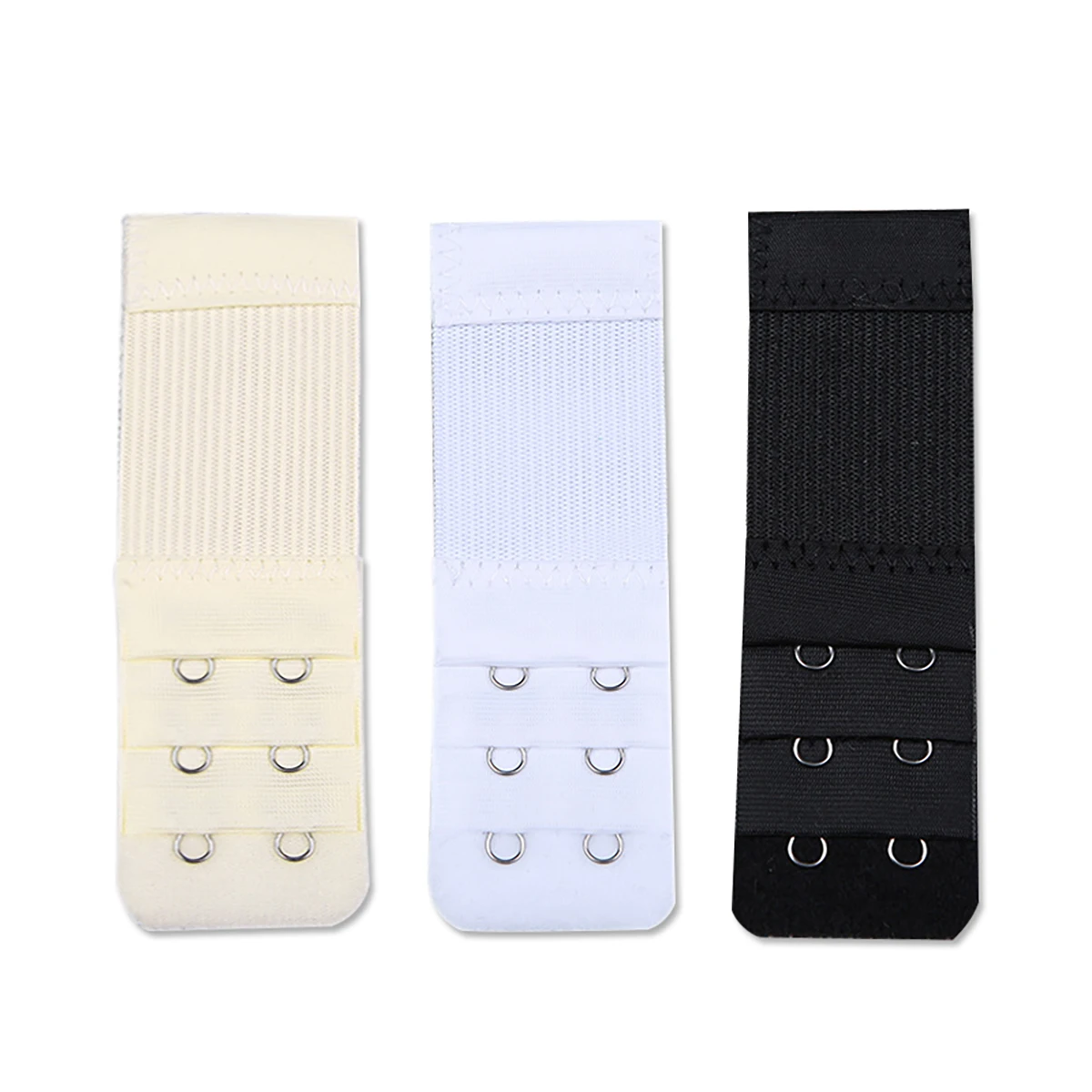 3pcs 3 Rows 2 Buttons Bra Extender for Women\'s Elastic Bra Extension Strap Hook Clip Expander Adjustable Buckle Intimates