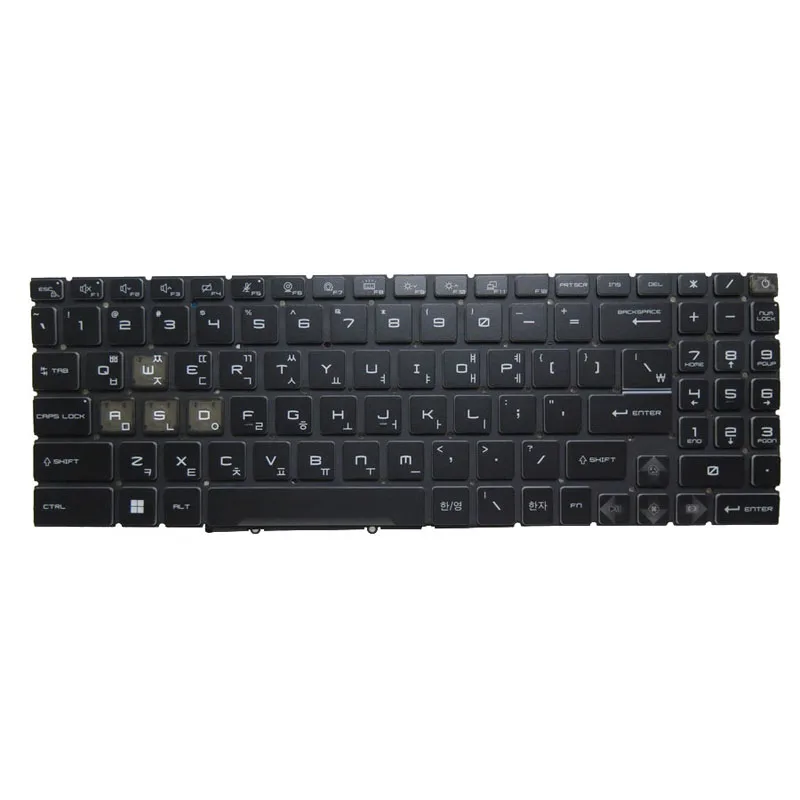 Laptop Colourful Backlit Keyboard For MSI NSK-FG0JBN 0K 9Z.NK1BN.J0K S1N-3EKR2C3-D10 S1N3EKR2C3D10 Korean KR Black No Frame New