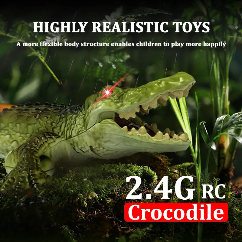Rc animais crocodilo modelo simulação à prova dwaterproof água ao ar livre lago elétrico controle remoto jacaré modelo piscina lago água crianças brinquedos