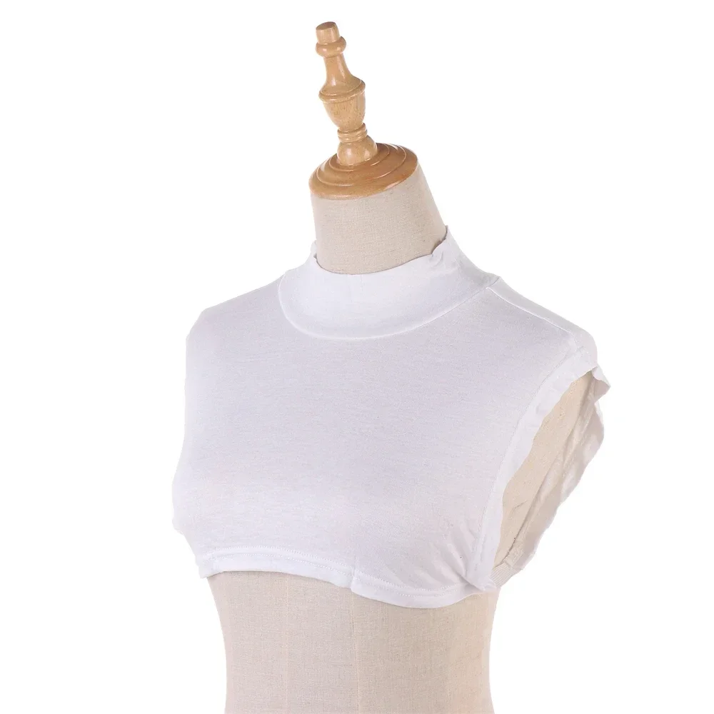 Women Modal Turtleneck Fake Collar Islamic Hijab Solid Color Full Neck Half Top Blouse Solid Detachable High Collar Neck Warmer