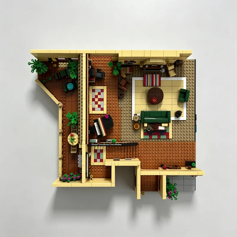 2648PCS MOC Classic TV Show Residence Scene Diorama Model Building Blocks DIY Assembly Toy Adult Collector Desktop Decoration