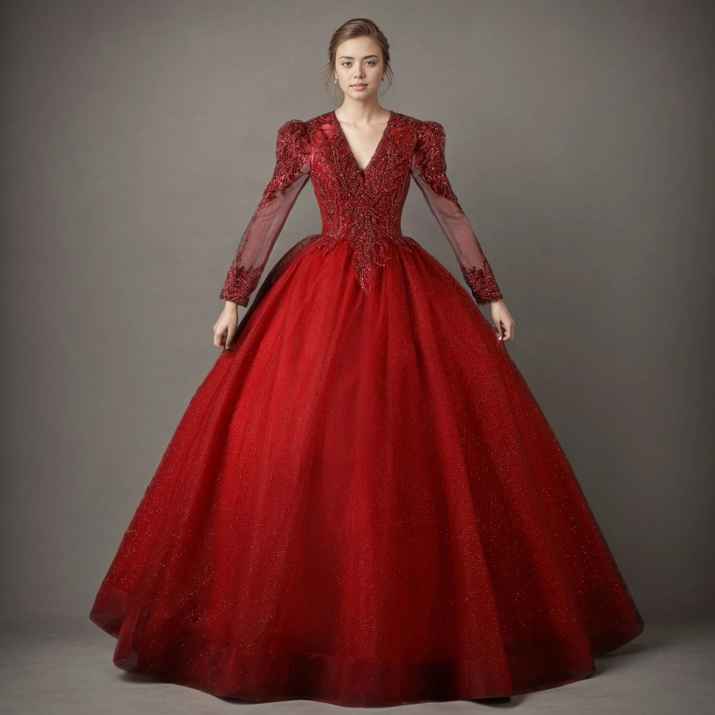 Sonhar Vestidos 15 Quinceanera Dresses 2025 Full Sleeve Party Dress Elegant V-neck Ball Gown Customized Dresses For Quinceanera