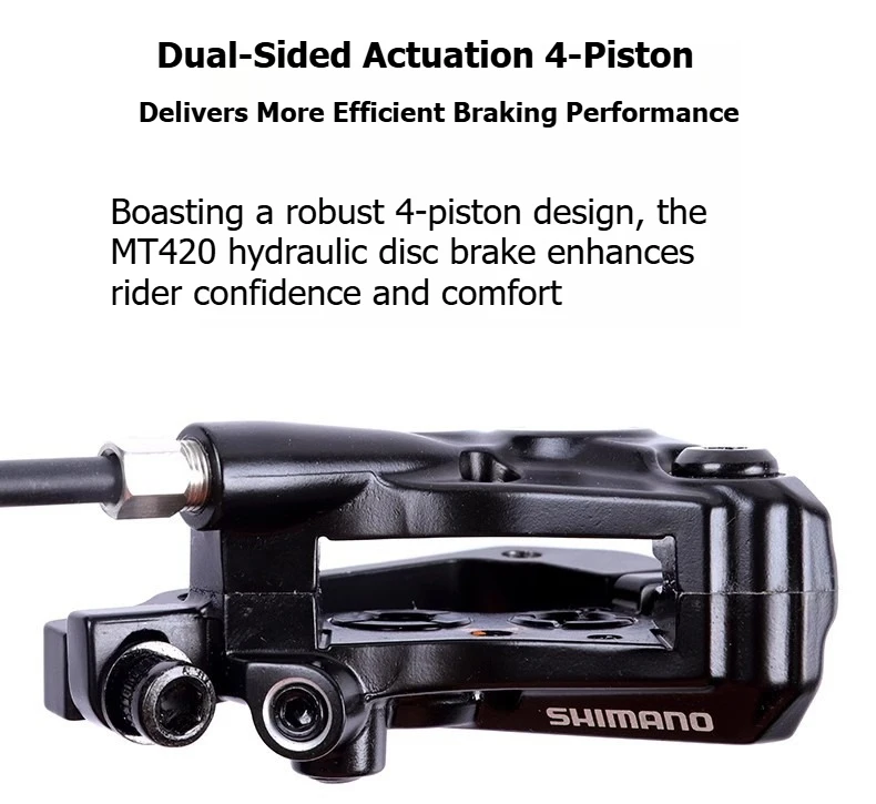 

Гидравлический дисковый тормоз SHIMANO BR-MT420 BL-MT401 с 4-поршневым механизмом и тормозными колодками D03S из полимерной смолы для горных велосипедов