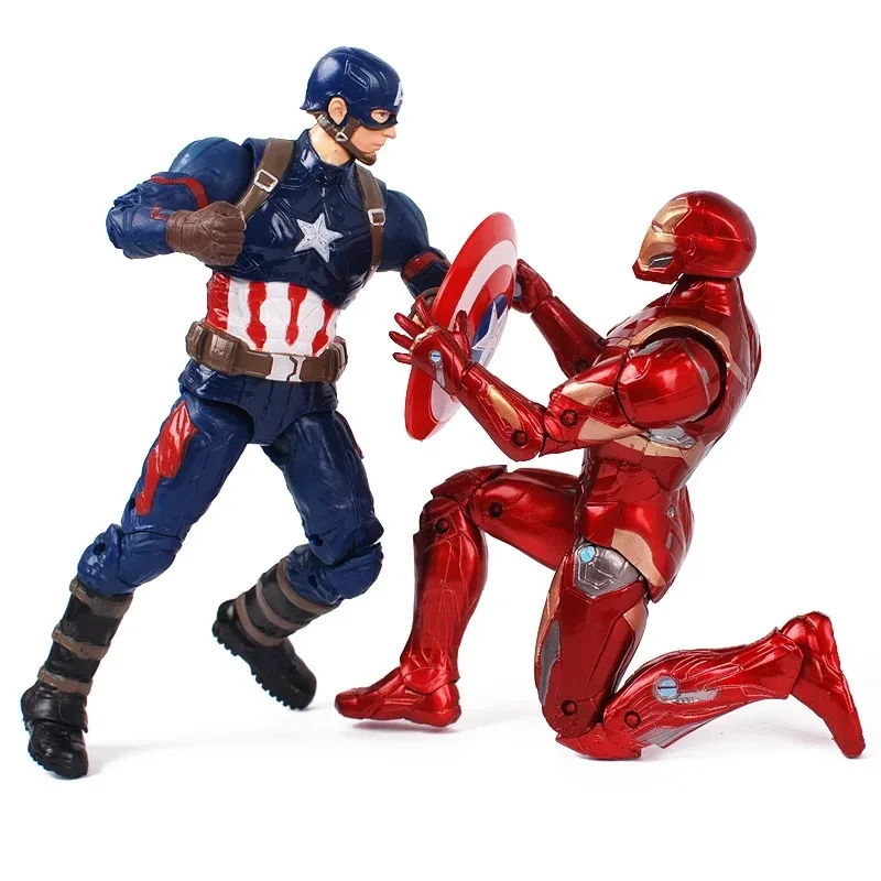 The Avengers Iron Man Spider-Man Capitan America Panther 7 pollici Action Figure Giocattoli per ragazzi Ragazze Regalo Ornamenti da collezione