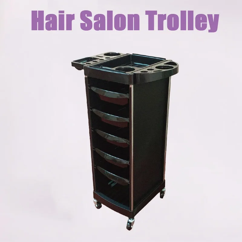 

5-Tier Salon Trolley Cart for Hairdressing, Barber Shop & Beauty Studio, Rolling Mobile Hair Dye & Styling Tool Organizer