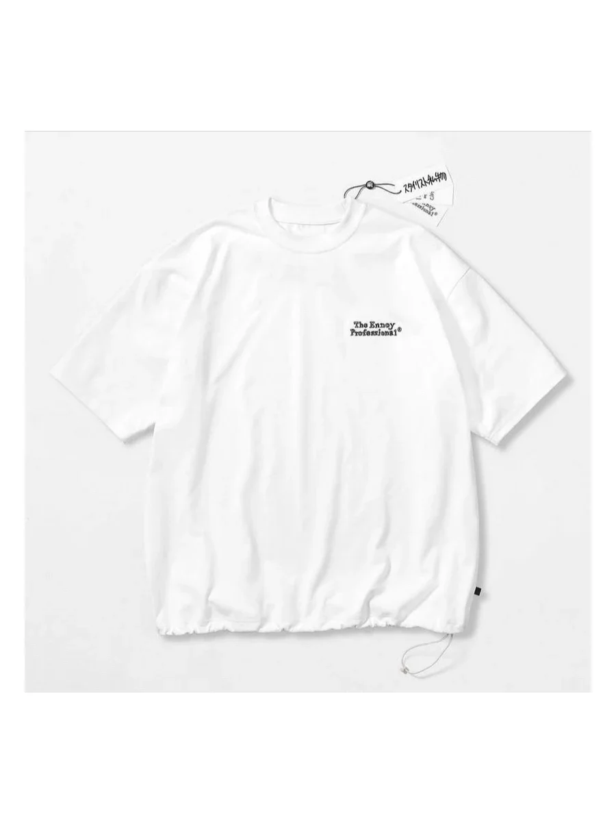 

2025 The Ennoy T-shirt cooperation retro embroidery short-sleeved men's and women's loose round neck pure cotton tokyo