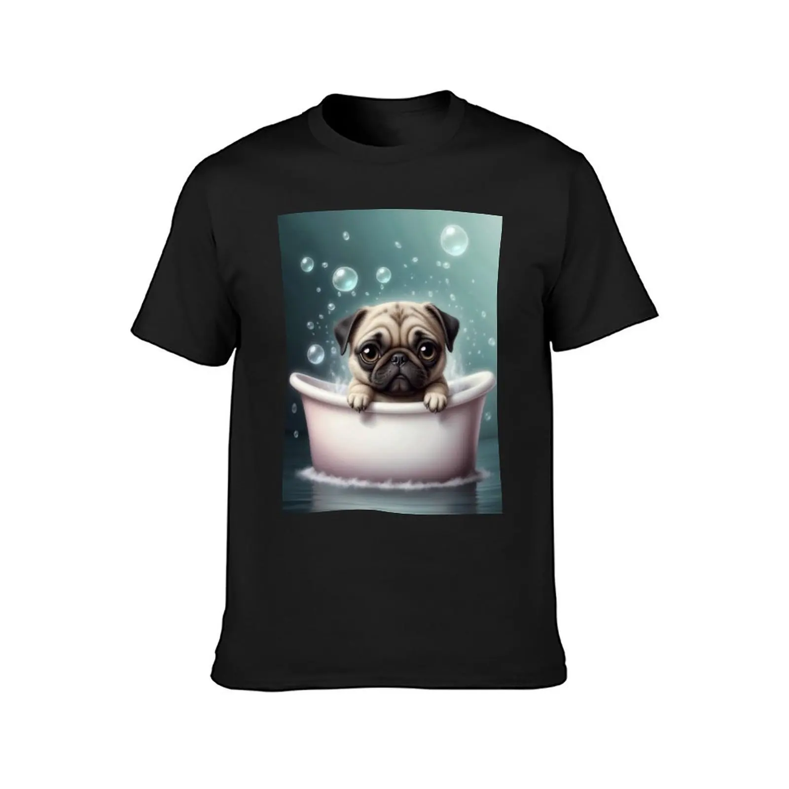 Bathing Pug T-Shirt cute tops new edition Aesthetic clothing mens white t shirts